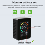 Casa si Gradina - Constructii - Scule electrice si accesorii - Aparate de masura - Aparat pentru masurarea calitatii aerului 3 in 1, detector CO2-dioxid de carbon, senzor temperatura si umiditate, Negru - Infinity.ro