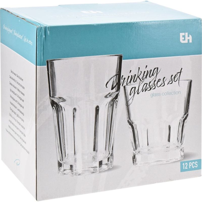 Casa si Gradina - Bucatarie si vesela - Cani si pahare - Pahare - Set 12 pahare pentru diferite bauturi 250&360ml - Infinity.ro