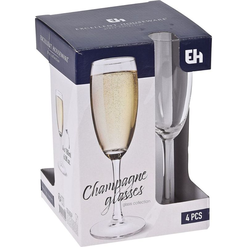 Casa si Gradina - Bucatarie si vesela - Cani si pahare - Pahare - Set 4 pahare cu picior pentru sampanie 180ml - Infinity.ro