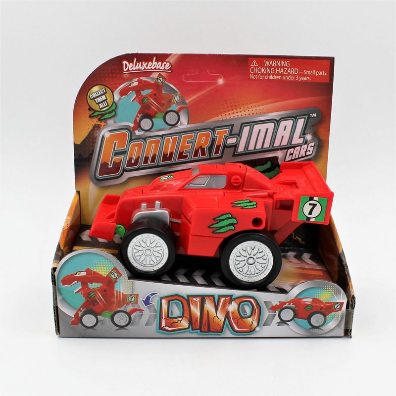 Jucarii, Copii si Bebe - Jucarii si jocuri - Vehicule si jucarii cu telecomanda - Masinute - Masinuta rosie convertibila tip robot Dino - Infinity.ro