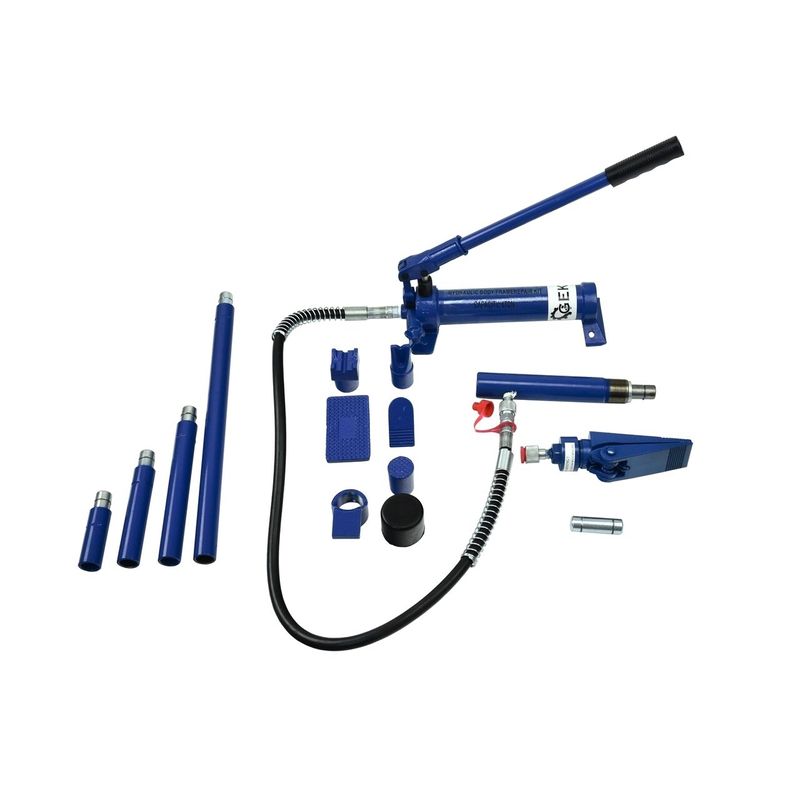 Auto si Moto - Reparatii si depanare - Scule auto - Scule si truse auto - Set pompa hidraulica + accesorii 4T 125mm, GEKO G02074 - Infinity.ro