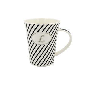 Cana din portelan personalizata cu litera "L"