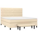 Casa si Gradina - Mobilier - Paturi si accesorii - Paturi - Pat continental cu saltea, crem, 180x200 cm, textil - Infinity.ro