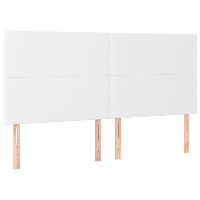 Casa si Gradina - Mobilier - Paturi si accesorii - Paturi - Pat box spring cu saltea, alb, 160x200 cm, piele ecologica - Infinity.ro