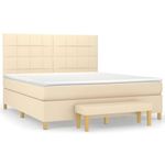 Casa si Gradina - Mobilier - Paturi si accesorii - Paturi - Pat continental cu saltea, crem, 180x200 cm, textil - Infinity.ro