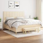 Casa si Gradina - Mobilier - Paturi si accesorii - Paturi - Pat continental cu saltea, crem, 180x200 cm, textil - Infinity.ro