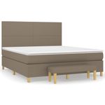 Casa si Gradina - Mobilier - Paturi si accesorii - Paturi - Pat continental cu saltea, gri taupe, 180x200 cm, textil - Infinity.ro