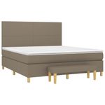 Casa si Gradina - Mobilier - Paturi si accesorii - Paturi - Pat continental cu saltea, gri taupe, 180x200 cm, textil - Infinity.ro
