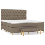 Casa si Gradina - Mobilier - Paturi si accesorii - Paturi - Pat continental cu saltea, gri taupe, 180x200 cm, textil - Infinity.ro