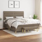 Casa si Gradina - Mobilier - Paturi si accesorii - Paturi - Pat continental cu saltea, gri taupe, 180x200 cm, textil - Infinity.ro