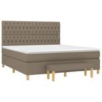 Casa si Gradina - Mobilier - Paturi si accesorii - Paturi - Pat continental cu saltea, gri taupe, 180x200 cm, textil - Infinity.ro