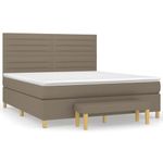 Casa si Gradina - Mobilier - Paturi si accesorii - Paturi - Pat box spring cu saltea, gri taupe, 160x200 cm material textil - Infinity.ro
