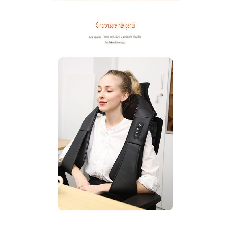 Ingrijire personala si Cosmetice - Sanatate si wellness - Articole wellness - Aparate si dispozitive de masaj - Aparat Profesional pentru masaj King Relax, cervical, spate, negru - Infinity.ro