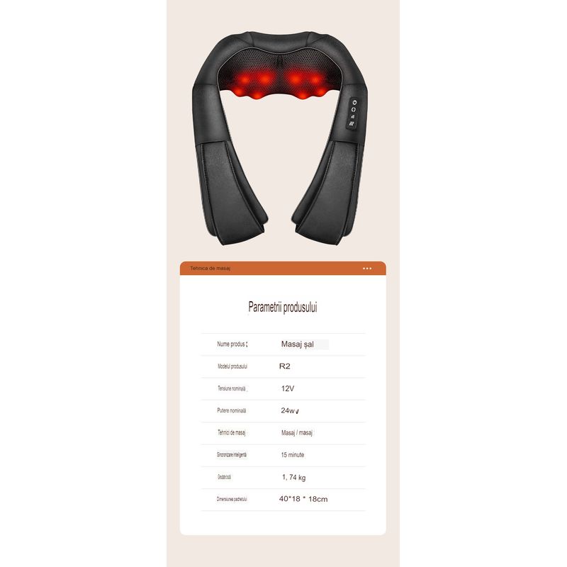 Ingrijire personala si Cosmetice - Sanatate si wellness - Articole wellness - Aparate si dispozitive de masaj - Aparat Profesional pentru masaj King Relax, cervical, spate, negru - Infinity.ro
