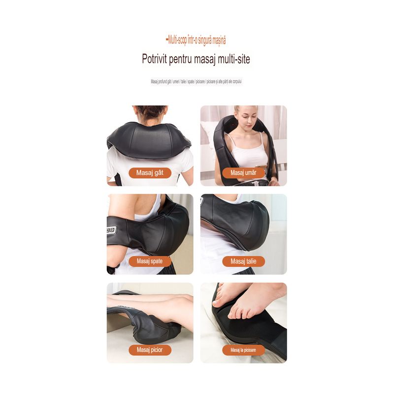 Ingrijire personala si Cosmetice - Sanatate si wellness - Articole wellness - Aparate si dispozitive de masaj - Aparat Profesional pentru masaj King Relax, cervical, spate, negru - Infinity.ro