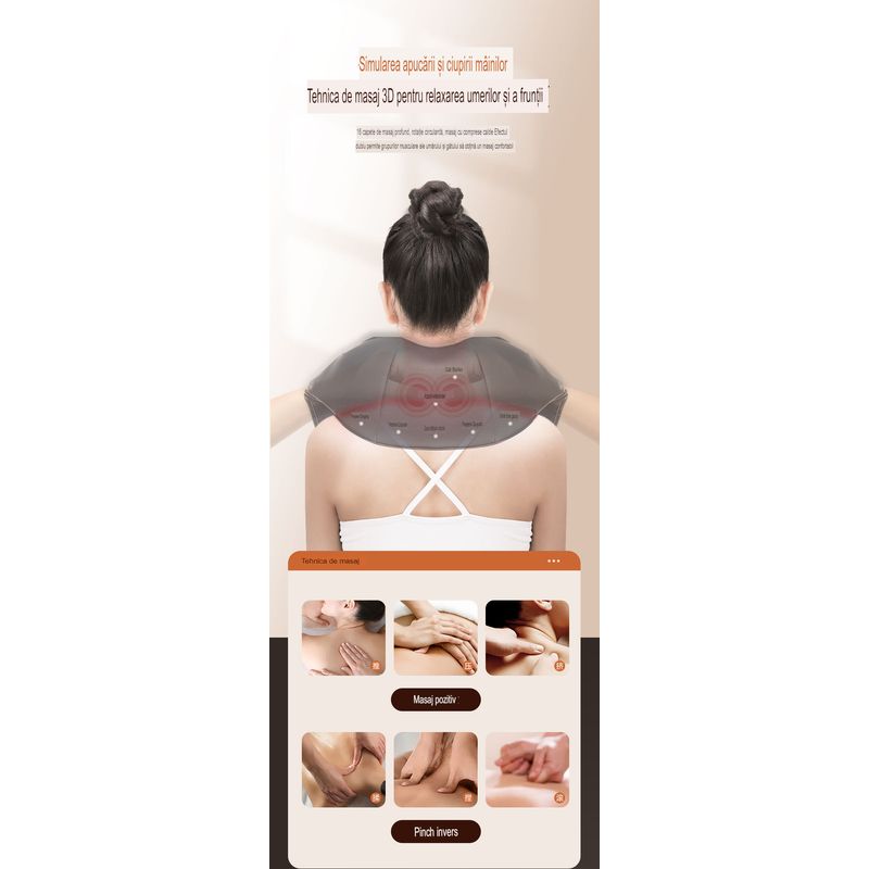 Ingrijire personala si Cosmetice - Sanatate si wellness - Articole wellness - Aparate si dispozitive de masaj - Aparat Profesional pentru masaj King Relax, cervical, spate, negru - Infinity.ro