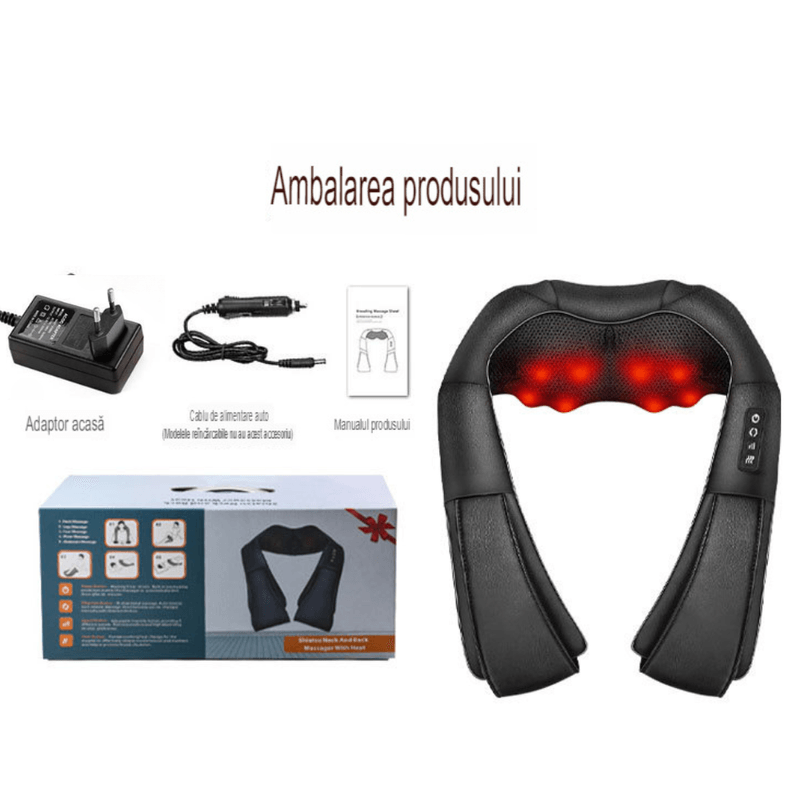 Ingrijire personala si Cosmetice - Sanatate si wellness - Articole wellness - Aparate si dispozitive de masaj - Aparat Profesional pentru masaj King Relax, cervical, spate, negru - Infinity.ro