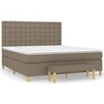 Casa si Gradina - Mobilier - Paturi si accesorii - Paturi - Pat continental cu saltea, gri taupe, 180x200 cm, textil - Infinity.ro