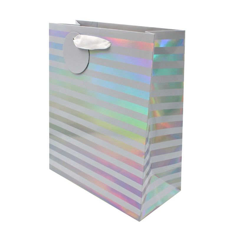 Market - Cadouri - Pungi cadou si accesorii - Punga SDE M WHITE SILVER RAINBOW - Infinity.ro