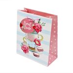 Market - Cadouri - Pungi cadou si accesorii - Punga cadou M hartie teacups & flowers - Infinity.ro