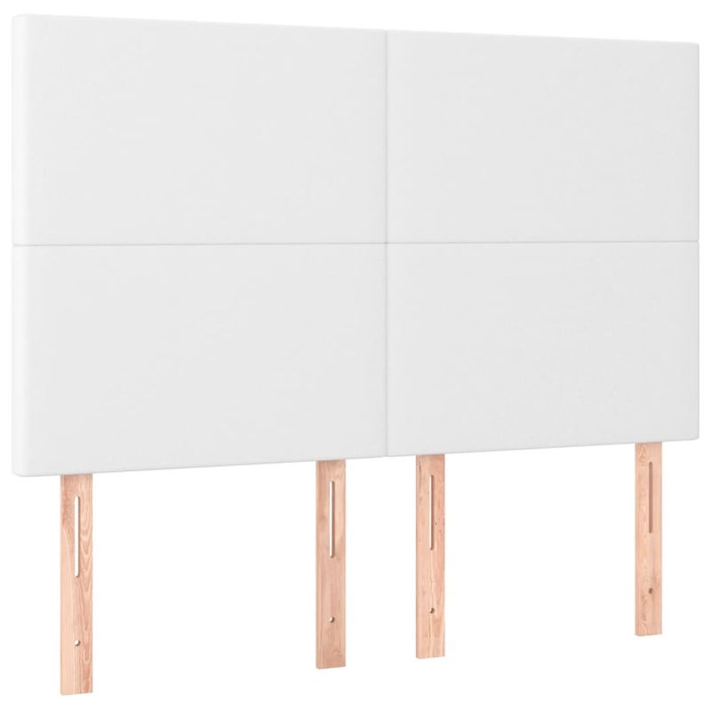 Casa si Gradina - Mobilier - Paturi si accesorii - Paturi - Pat box spring cu saltea, alb, 140x200 cm, piele ecologica - Infinity.ro
