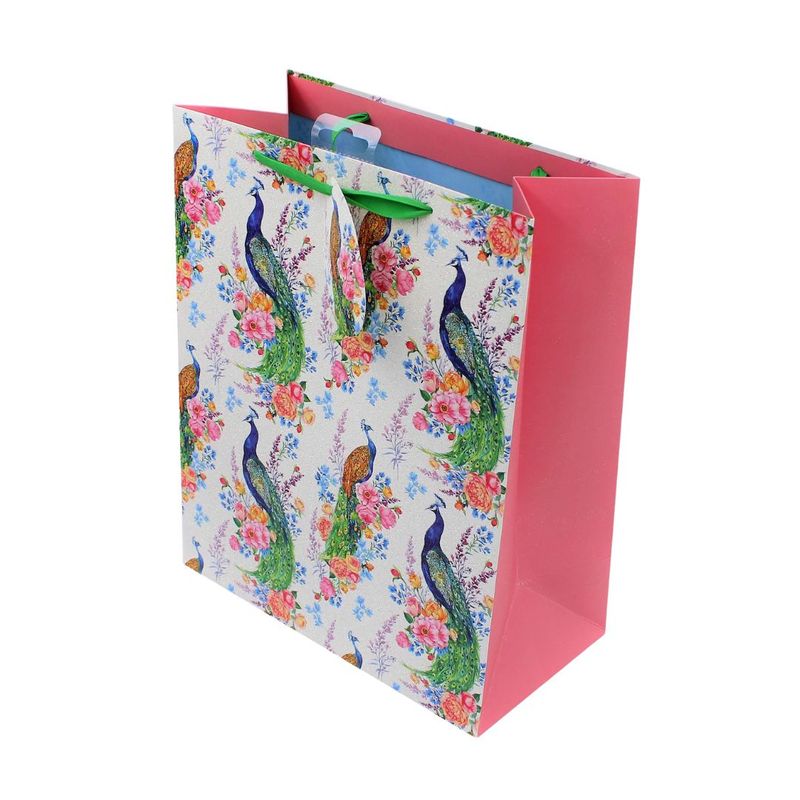 Market - Cadouri - Pungi cadou si accesorii - Punga de cadou hartie L Peacocks - Infinity.ro