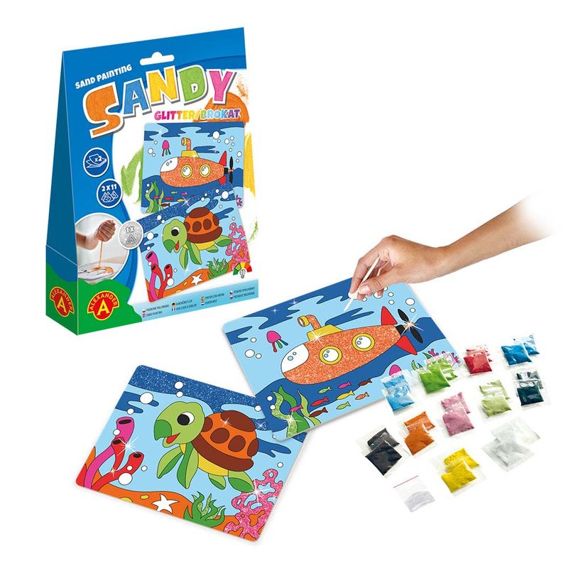 Jucarii, Copii si Bebe - Jucarii si jocuri - Jucarii & jocuri educative - Seturi pictura si desen - Set creativ pictura cu nisip testoasa si submarin - Infinity.ro