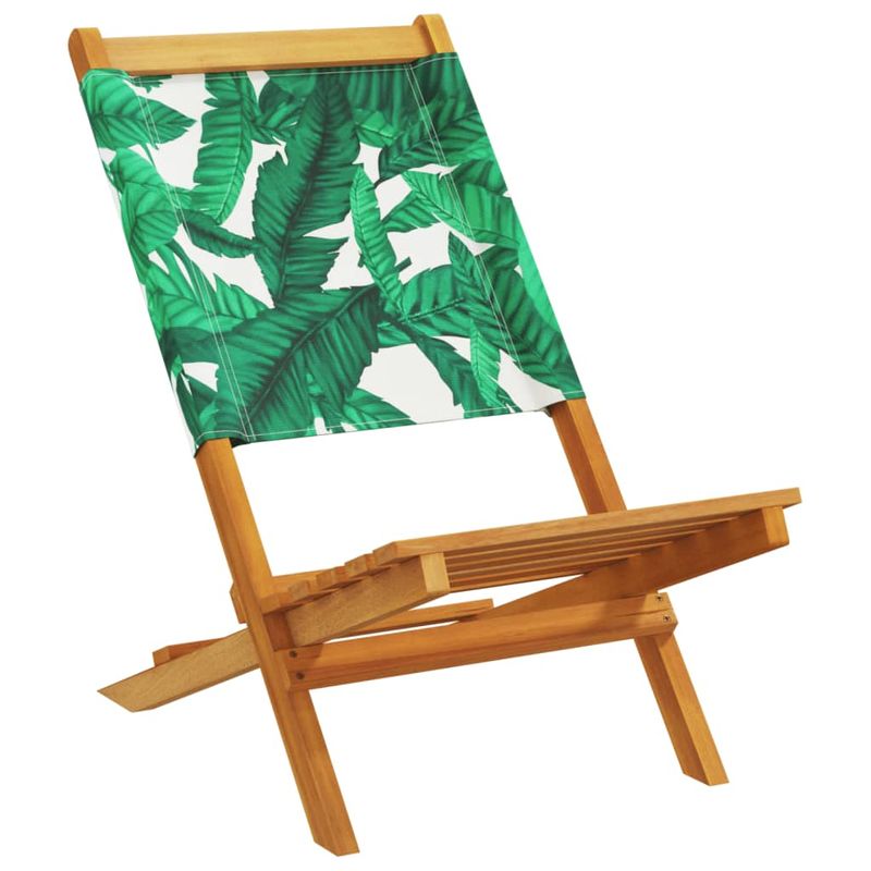 Casa si Gradina - Gradina si terasa - Mobilier exterior - Scaune si sezlonguri gradina - Scaune de gradina pliabile 4 buc., textil verde/lemn masiv - Infinity.ro