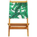 Casa si Gradina - Gradina si terasa - Mobilier exterior - Scaune si sezlonguri gradina - Scaune de gradina pliabile 4 buc., textil verde/lemn masiv - Infinity.ro
