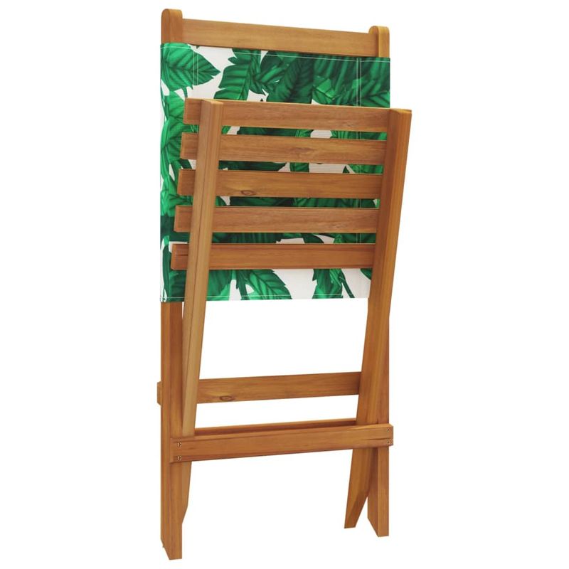Casa si Gradina - Gradina si terasa - Mobilier exterior - Scaune si sezlonguri gradina - Scaune de gradina pliabile 4 buc., textil verde/lemn masiv - Infinity.ro