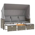 Casa si Gradina - Gradina si terasa - Mobilier exterior - Canapele si fotolii gradina - Canapea de gradina 3 locuri baldachin/scaune, gri, poliratan - Infinity.ro