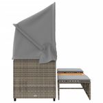 Casa si Gradina - Gradina si terasa - Mobilier exterior - Canapele si fotolii gradina - Canapea de gradina 3 locuri baldachin/scaune, gri, poliratan - Infinity.ro