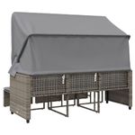 Casa si Gradina - Gradina si terasa - Mobilier exterior - Canapele si fotolii gradina - Canapea de gradina 3 locuri baldachin/scaune, gri, poliratan - Infinity.ro
