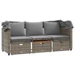 Casa si Gradina - Gradina si terasa - Mobilier exterior - Canapele si fotolii gradina - Canapea de gradina 3 locuri baldachin/scaune, gri, poliratan - Infinity.ro