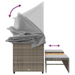 Casa si Gradina - Gradina si terasa - Mobilier exterior - Canapele si fotolii gradina - Canapea de gradina 3 locuri baldachin/scaune, gri, poliratan - Infinity.ro