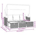 Casa si Gradina - Gradina si terasa - Mobilier exterior - Canapele si fotolii gradina - Canapea de gradina 3 locuri baldachin/scaune, gri, poliratan - Infinity.ro