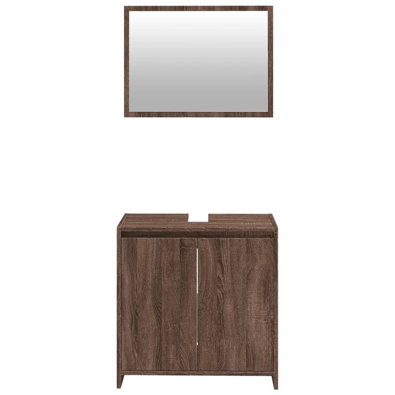Casa si Gradina - Mobilier - Seturi de mobilier - Seturi baie - Set mobilier de baie, 2 piese, stejar maro, lemn prelucrat - Infinity.ro