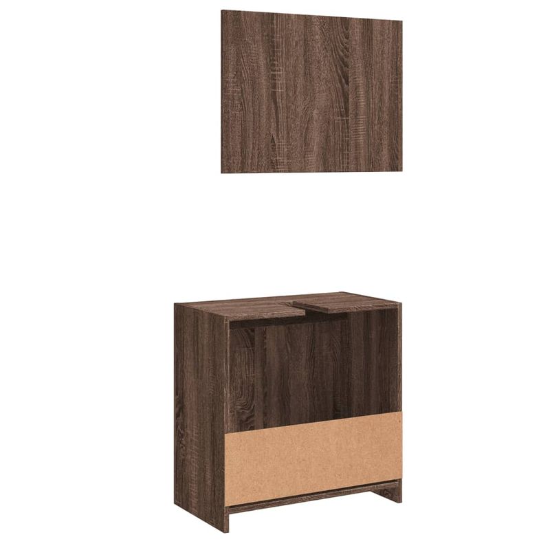 Casa si Gradina - Mobilier - Seturi de mobilier - Seturi baie - Set mobilier de baie, 2 piese, stejar maro, lemn prelucrat - Infinity.ro