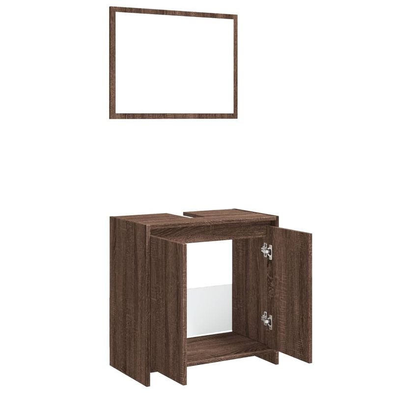 Casa si Gradina - Mobilier - Seturi de mobilier - Seturi baie - Set mobilier de baie, 2 piese, stejar maro, lemn prelucrat - Infinity.ro