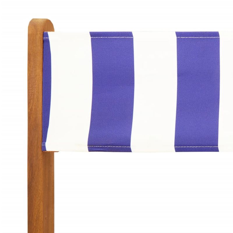 Casa si Gradina - Gradina si terasa - Mobilier exterior - Scaune si sezlonguri gradina - Scaune de bistro 2 buc., alb si albastru si lemn masiv acacia - Infinity.ro