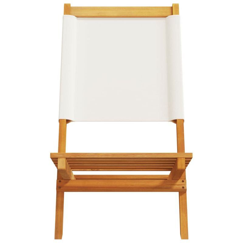 Casa si Gradina - Gradina si terasa - Mobilier exterior - Scaune si sezlonguri gradina - Scaune de gradina 2 buc., alb crem, lemn masiv acacia si textil - Infinity.ro