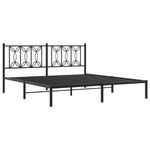 Casa si Gradina - Mobilier - Paturi si accesorii - Paturi - Cadru de pat metalic cu tablie, negru, 183x213 cm - Infinity.ro