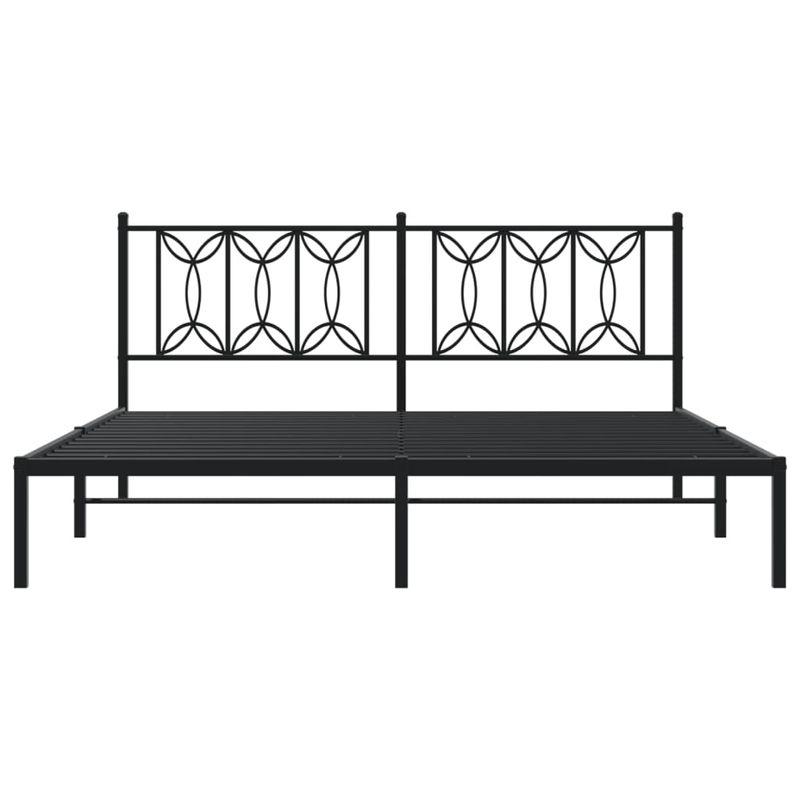 Casa si Gradina - Mobilier - Paturi si accesorii - Paturi - Cadru de pat metalic cu tablie, negru, 183x213 cm - Infinity.ro