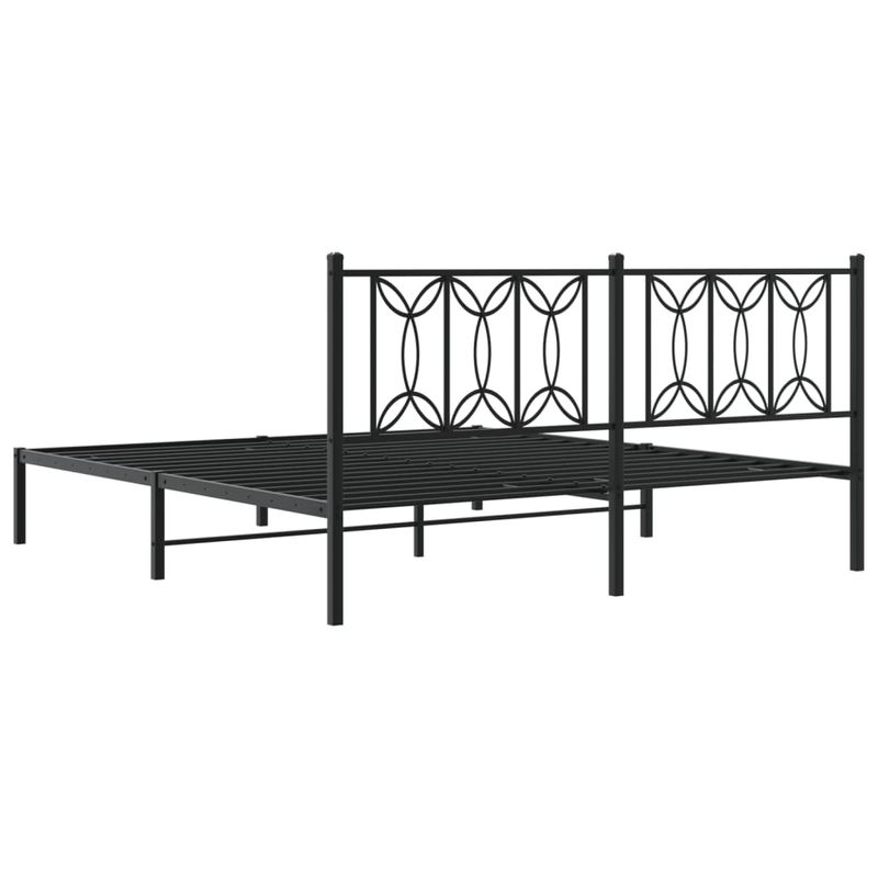 Casa si Gradina - Mobilier - Paturi si accesorii - Paturi - Cadru de pat metalic cu tablie, negru, 183x213 cm - Infinity.ro