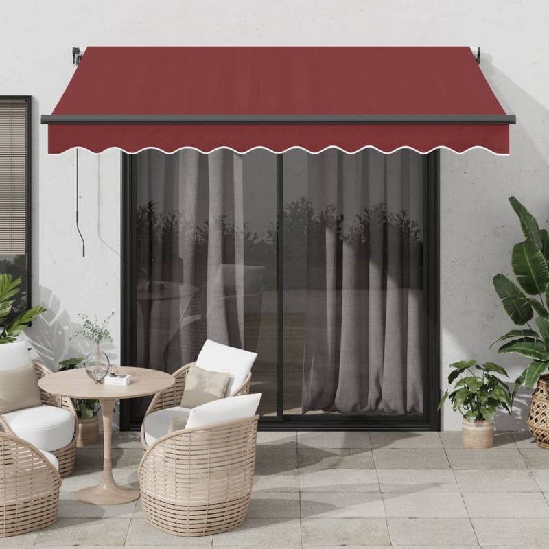 Casa si Gradina - Gradina si terasa - Umbrele si pavilioane - Pavilioane - Copertina retractabila automat cu LED-uri, visiniu, 350x250 cm - Infinity.ro
