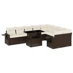 Casa si Gradina - Gradina si terasa - Mobilier exterior - Seturi mobila gradina - Set canapele de gradina cu perne, 10 piese, maro, poliratan - Infinity.ro