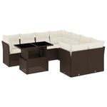 Casa si Gradina - Gradina si terasa - Mobilier exterior - Seturi mobila gradina - Set canapele de gradina cu perne, 9 piese, maro, poliratan - Infinity.ro