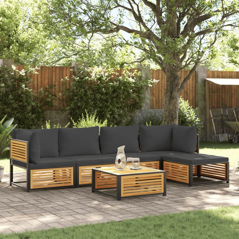 Casa si Gradina - Gradina si terasa - Mobilier exterior - Seturi mobila gradina - Set de canapele gradina cu perne, 6 piese, lemn masiv acacia - Infinity.ro