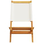 Casa si Gradina - Gradina si terasa - Mobilier exterior - Scaune si sezlonguri gradina - Scaune de gradina pliabile 4 buc., textil alb crem/lemn masiv - Infinity.ro