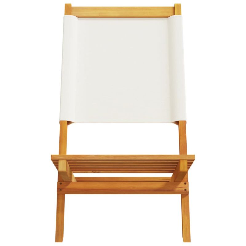 Casa si Gradina - Gradina si terasa - Mobilier exterior - Scaune si sezlonguri gradina - Scaune de gradina pliabile 4 buc., textil alb crem/lemn masiv - Infinity.ro